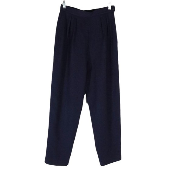 Vintage Miss Pendleton Wool Pants Womens Size 8 Made in USA Navy Blue Academia - Picture 1 of 10
